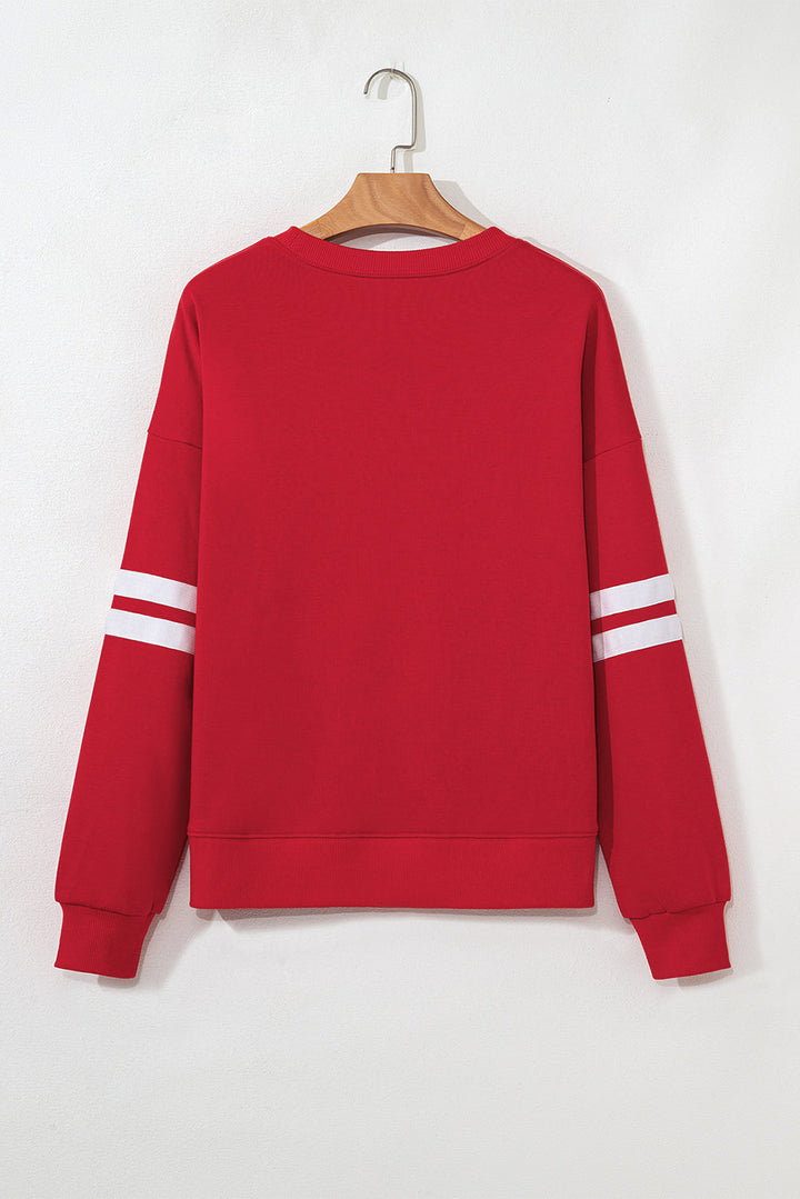 Lennon Varsity Striped Oversized Sweatshirt