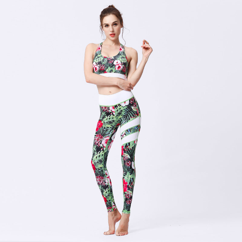 💪 Seamless 2-Piece Yoga Set – High-Waist Leggings &amp; Crop Top
