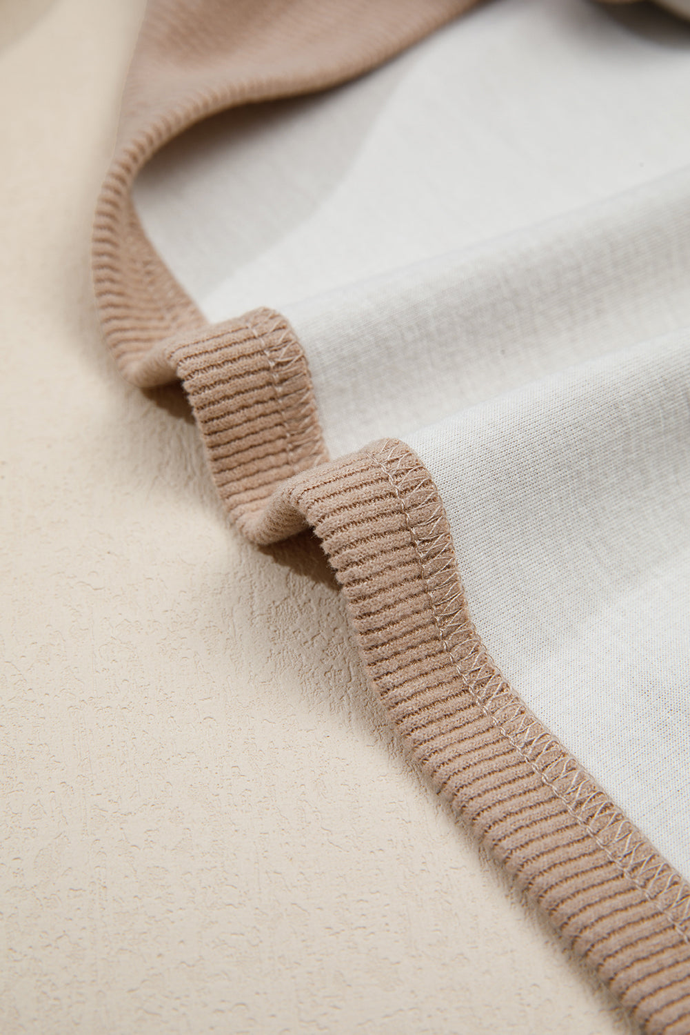 Parchment Thermal Textured Leopard Drawstring Baggy Hoodie