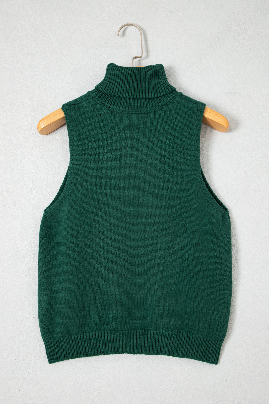 Evergreen High Neck Sleeveless Embroidered Knit Sweater Vest