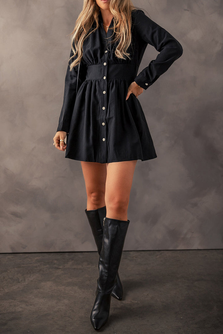 Leia Long Sleeve Shirt Mini Dress