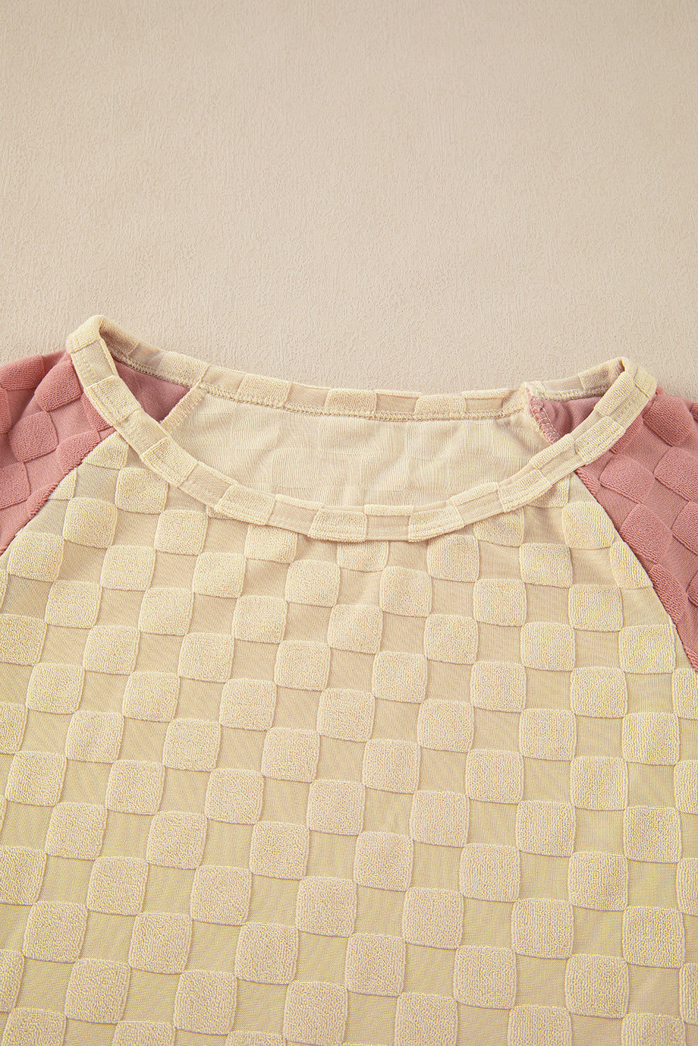 Parchment Colorblock Raglan Sleeve Textured Knit Top