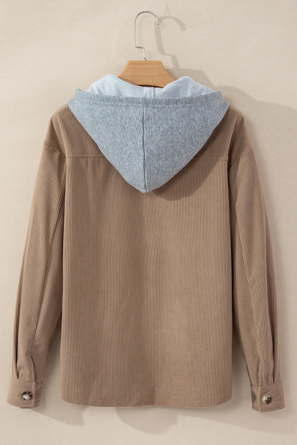 Isabella Hooded Drawstring Corduroy Shacket