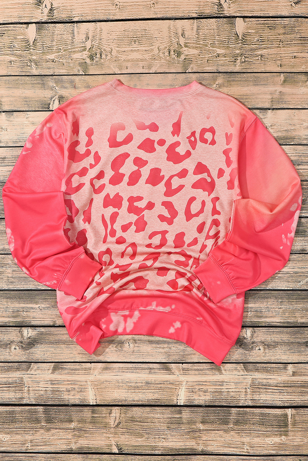 Pink Bleached Cheetah Print Sweatshirt