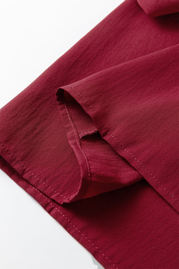 Fiery Red Black Frill Tiered Drawstring Waist Maxi Skirt