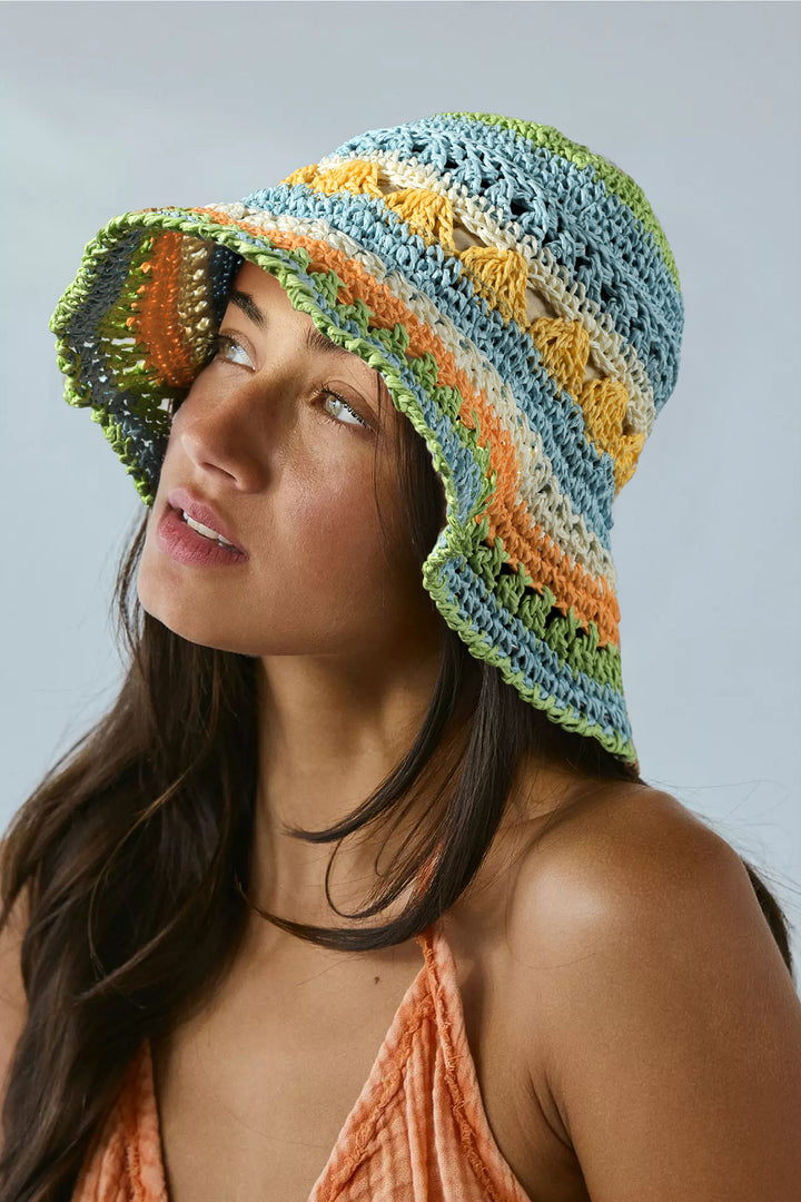 White Papyrus Weaving Straw Fisherman Hat