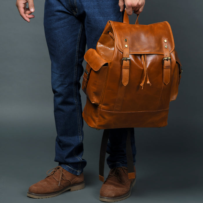 Earthen Leather Laptop Backpack