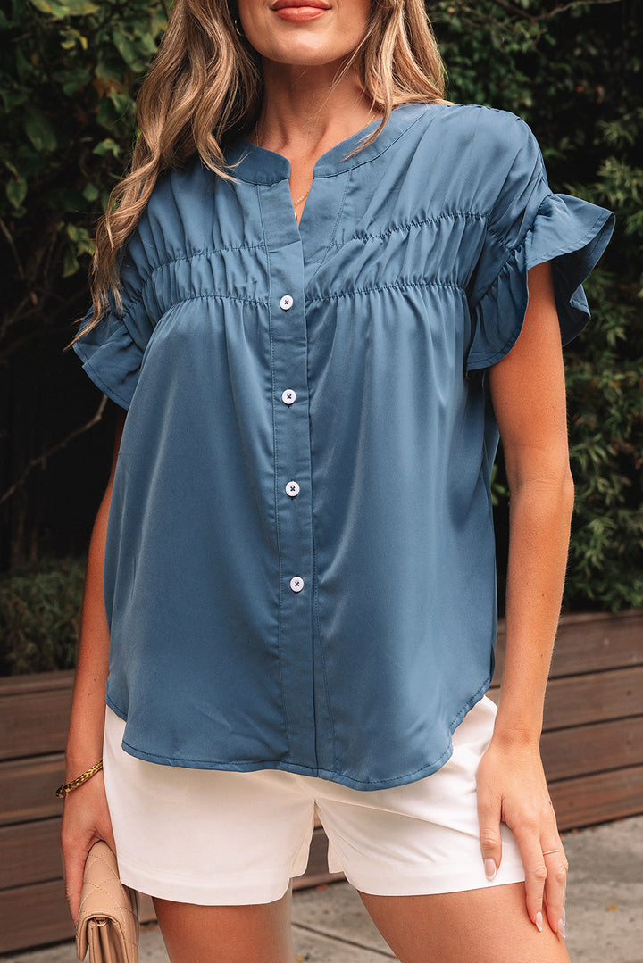Briana Ruched Short Sleeve Shirt
