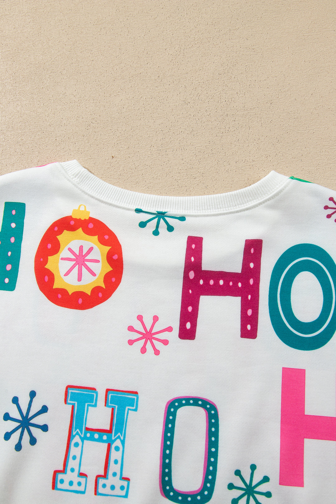 Multicolour Ho Ho Ho Print Long Sleeve Lounge Set