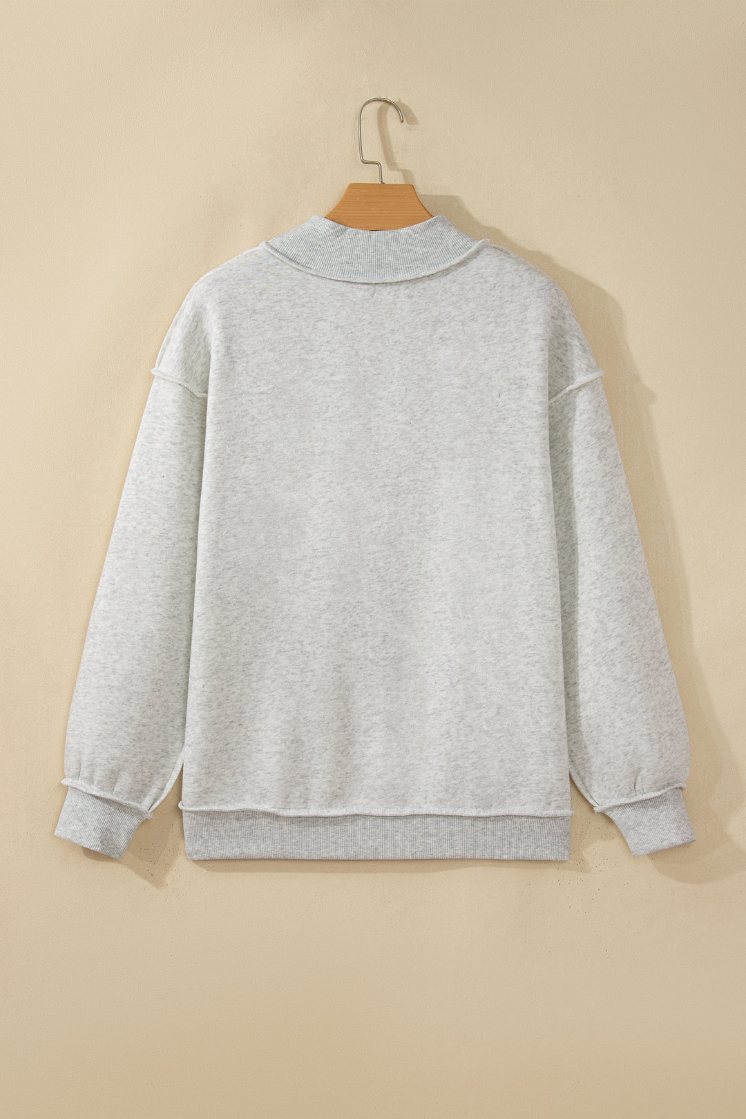 Gray Saved By Grace Embroidered Detail Letter Graphic High Neck Sweatshirt