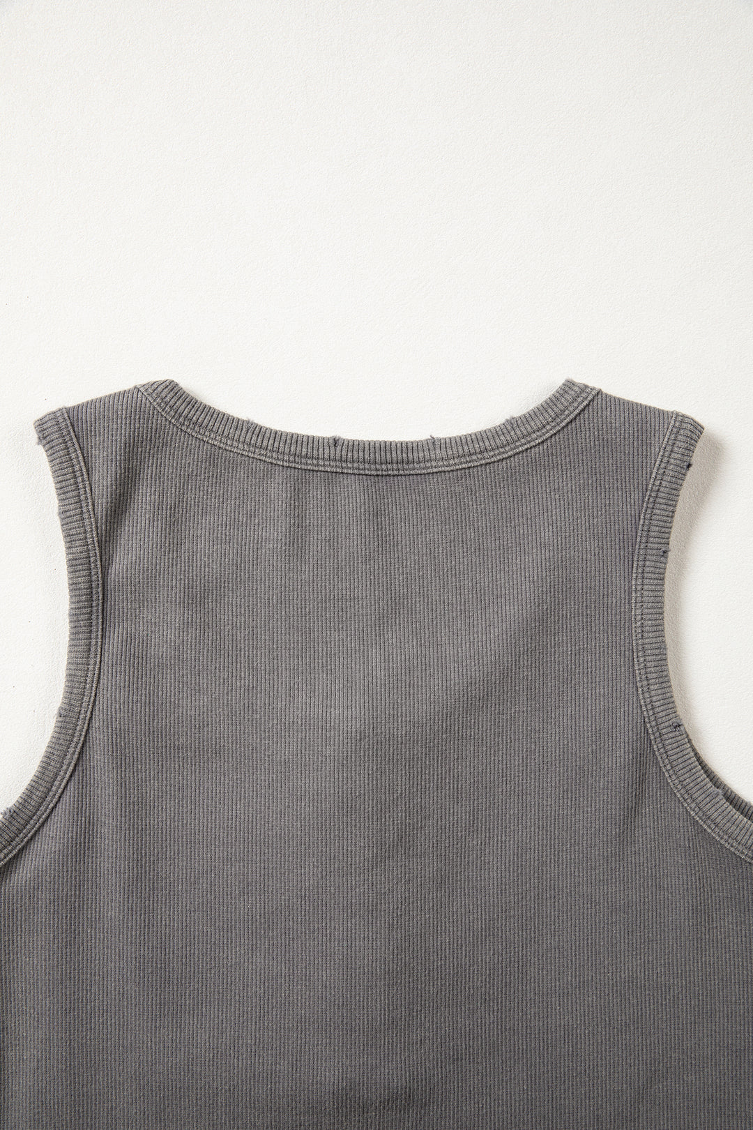 Bright Pink Vintage Distressed Ribbed Mineral Wash Tank Top