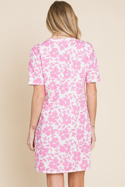 BOMBOM Floral Button Down Mini Dress