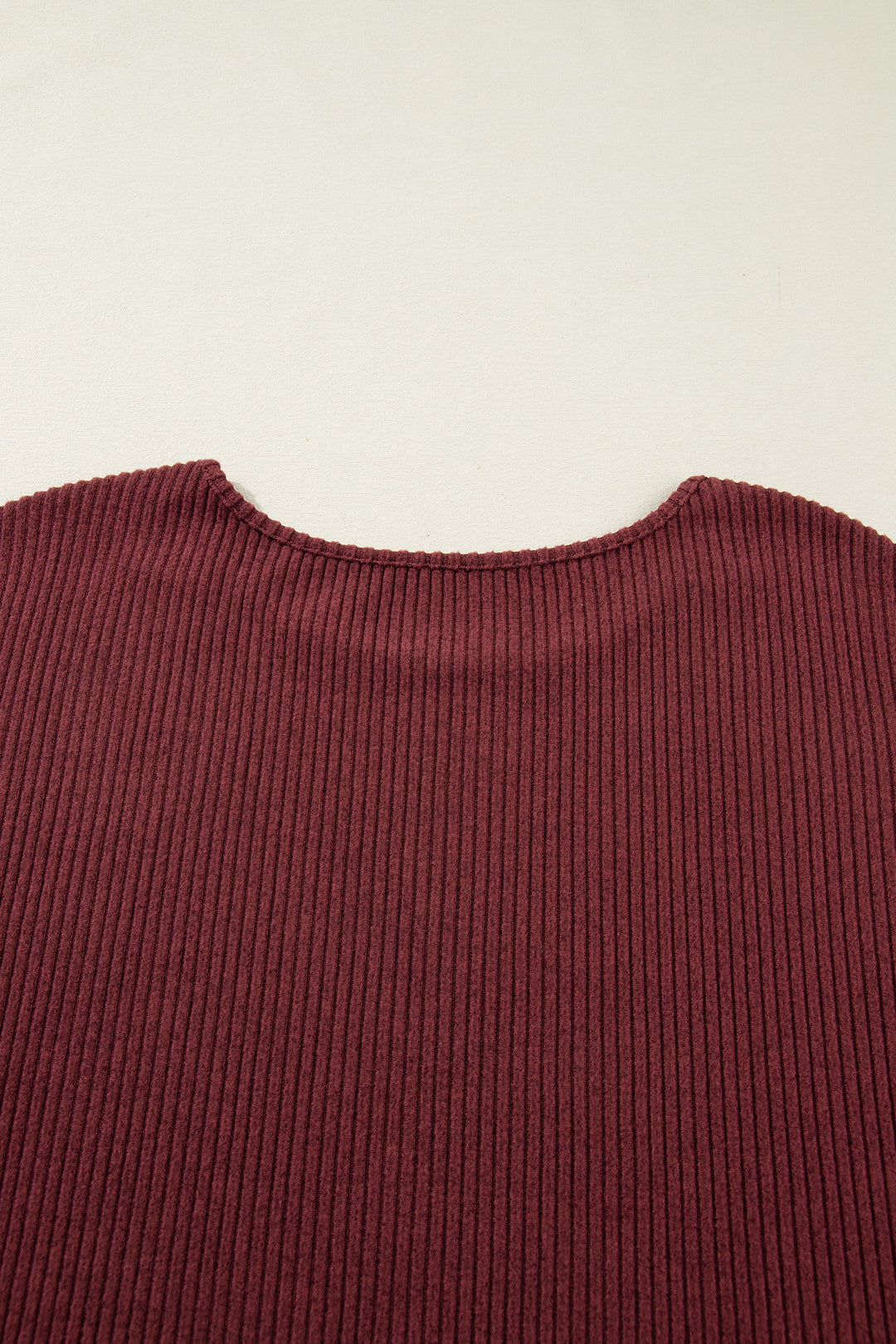 Wild Ginger Plus Size Ribbed Button Decor Long Sleeve Loose Top