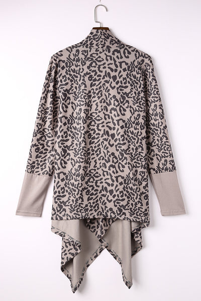 Leopard Open Front Cardigan