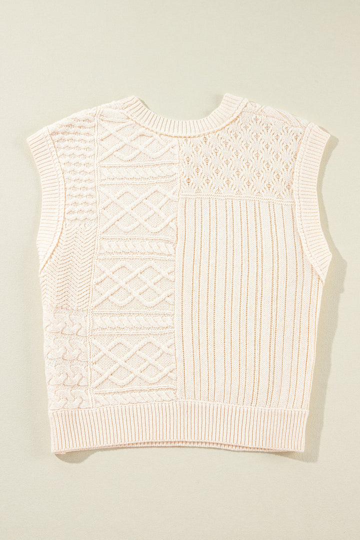 Madelyn Cable Knit Dolman Armholes Sweater Tank