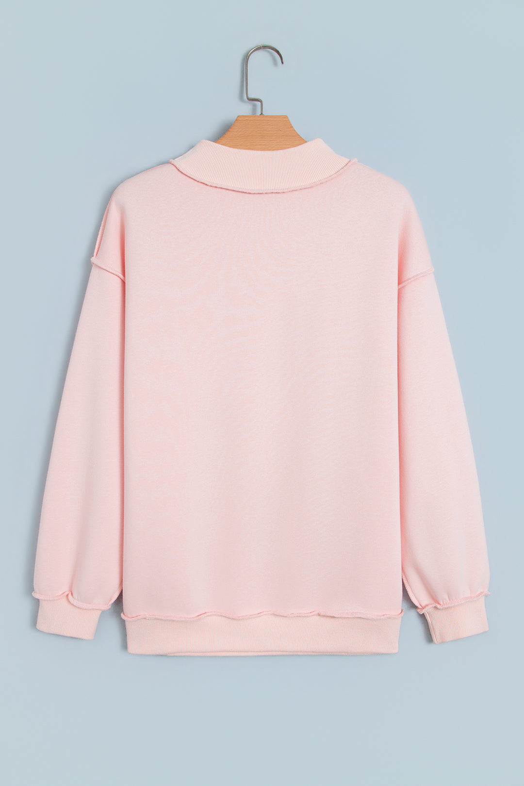 Gray Saved By Grace Embroidered Detail Letter Graphic High Neck Sweatshirt