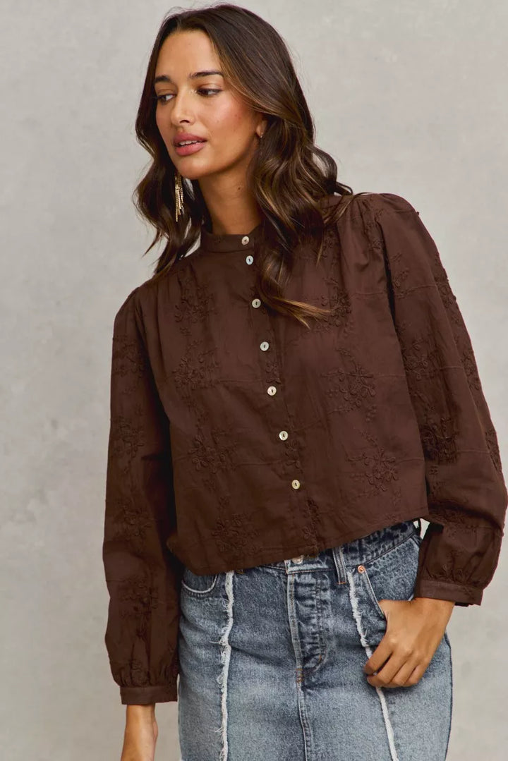 The Embroidered Button Blouse