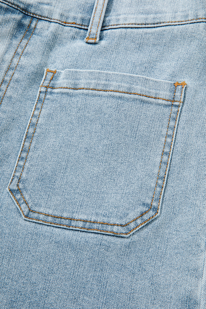 Beau Blue Solid Full-Length Regular Pocket Detail Wholesale Denim Jeans
