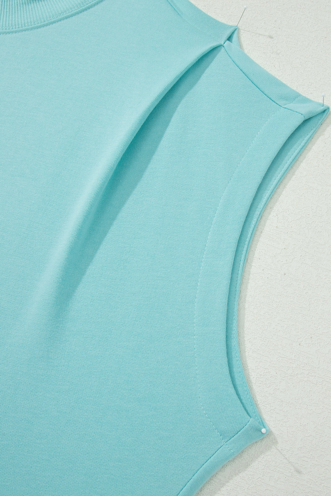 Mint Green Plus Size High Neck Cap Sleeve Top