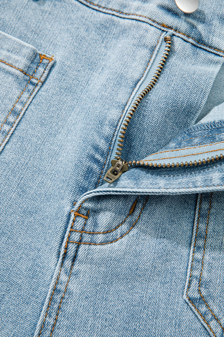 Beau Blue Solid Full-Length Regular Pocket Detail Wholesale Denim Jeans