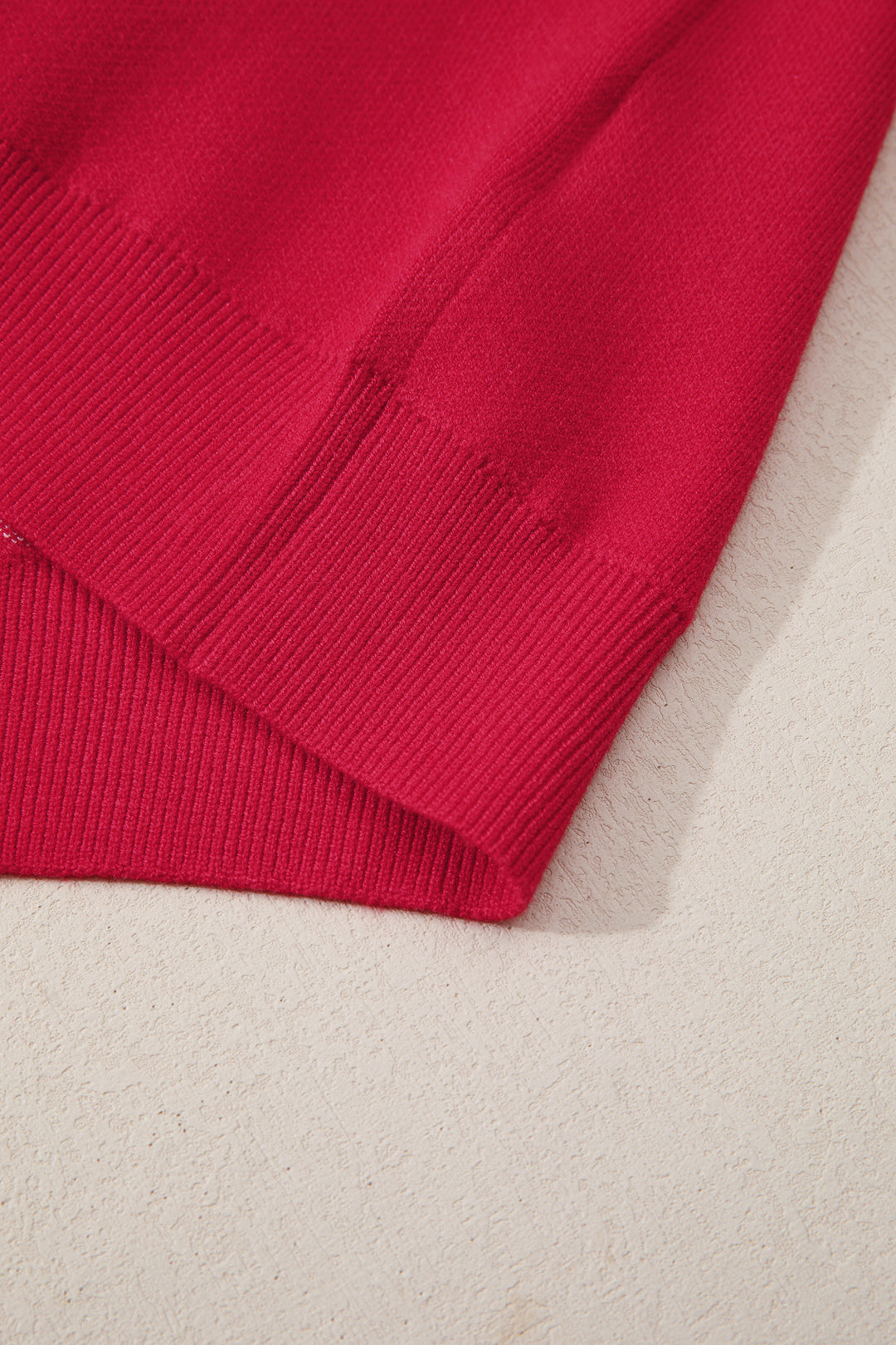 Fiery Red HO HO HO MERRY CHRISTMAS Drop Shoulder Loose Sweater