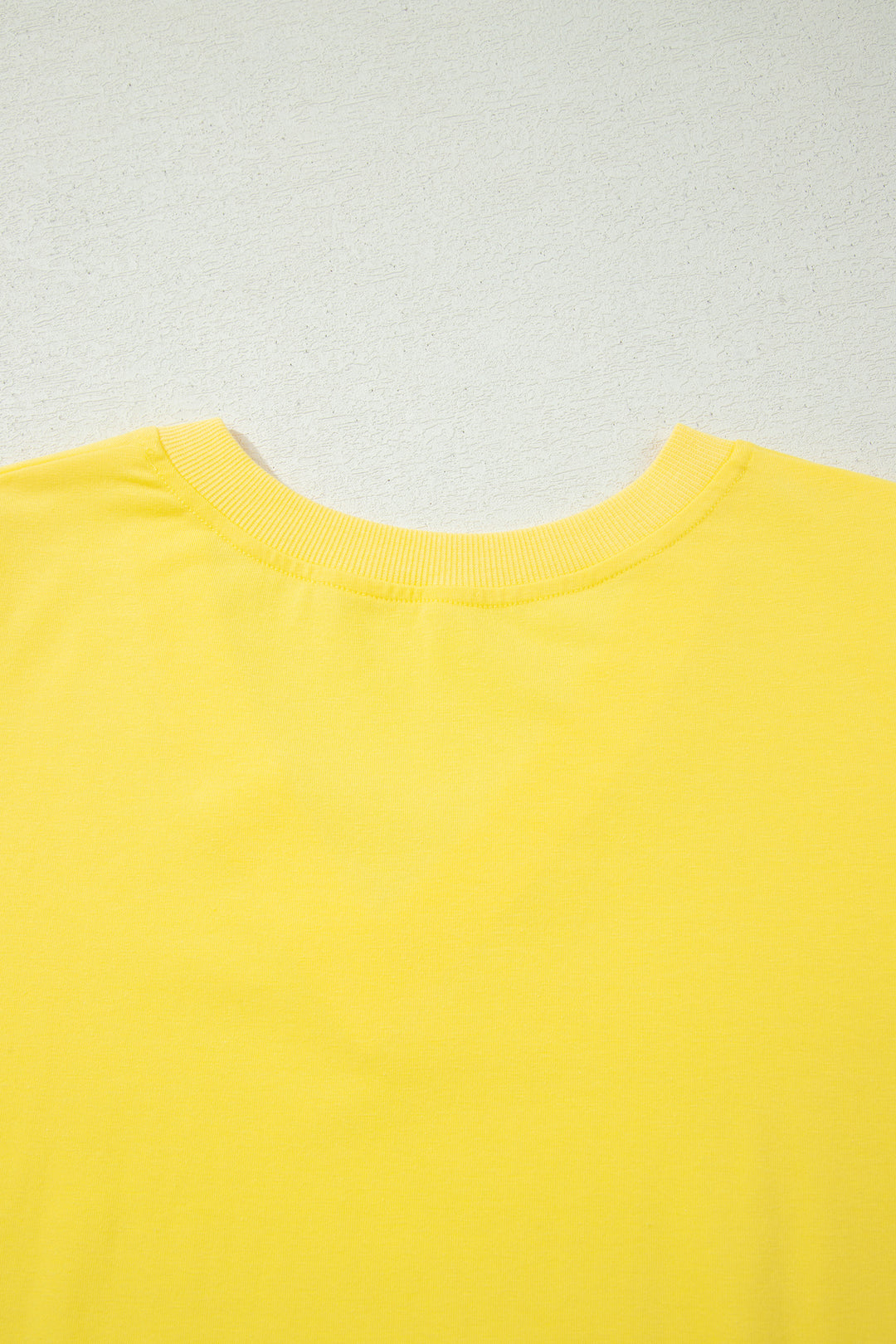Yellow Solid Color V Neck Short Puff Sleeve Blouse