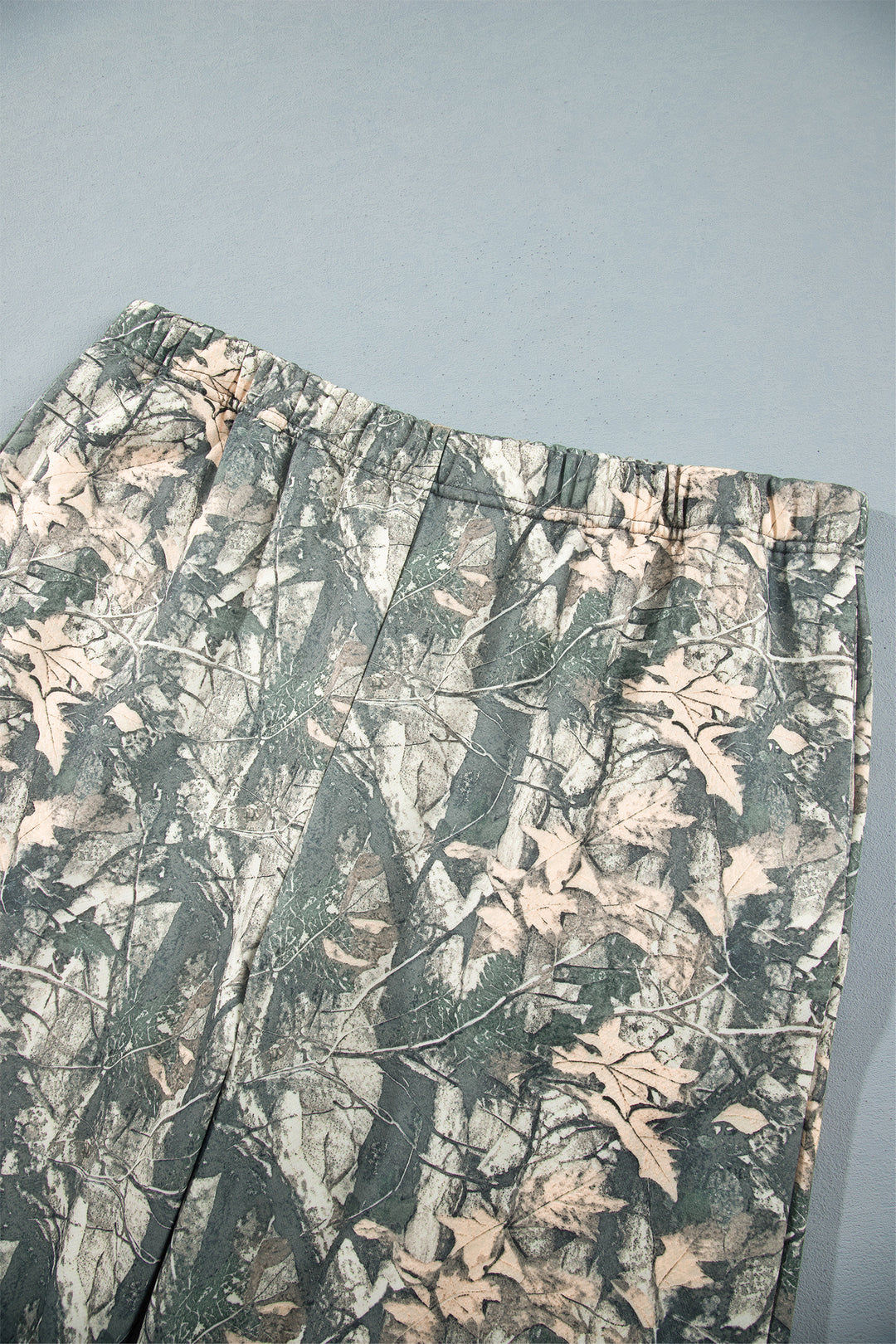 Brown Jungle Camouflage Print Ribbed Trim Long Sleeve Top Plus Size Pant Set