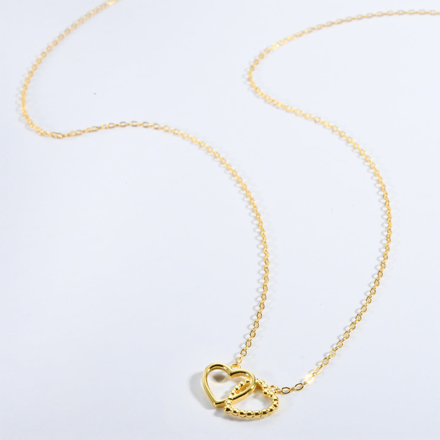 Heart Shape Spring Ring Closure Necklace