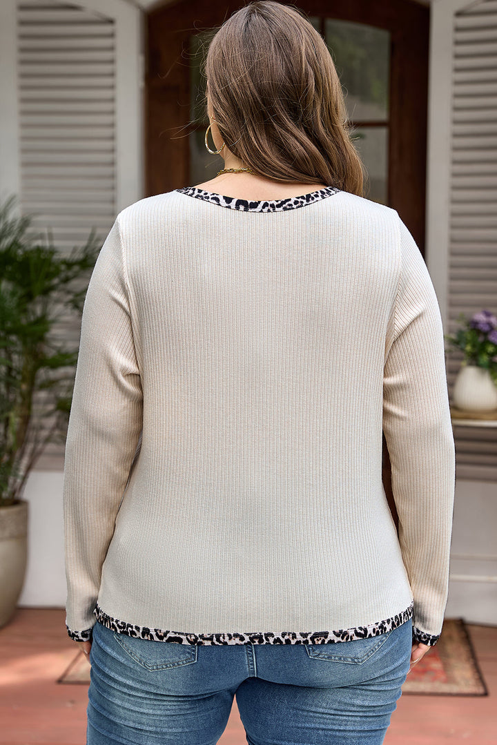 Ashley Contrast Edge Knit PLUS Top