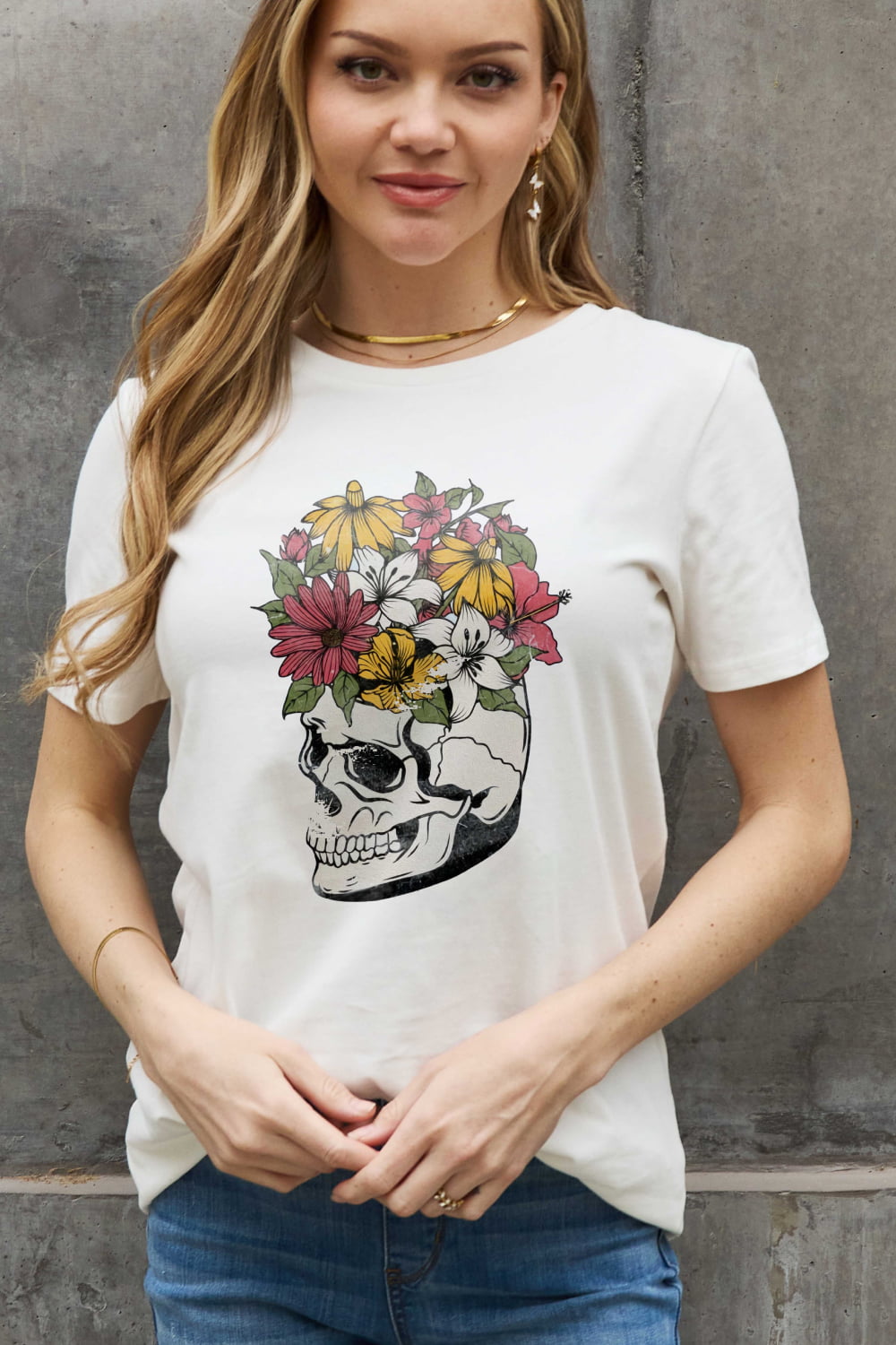 Simply Love Full Size Skull Graphic Cotton Tee