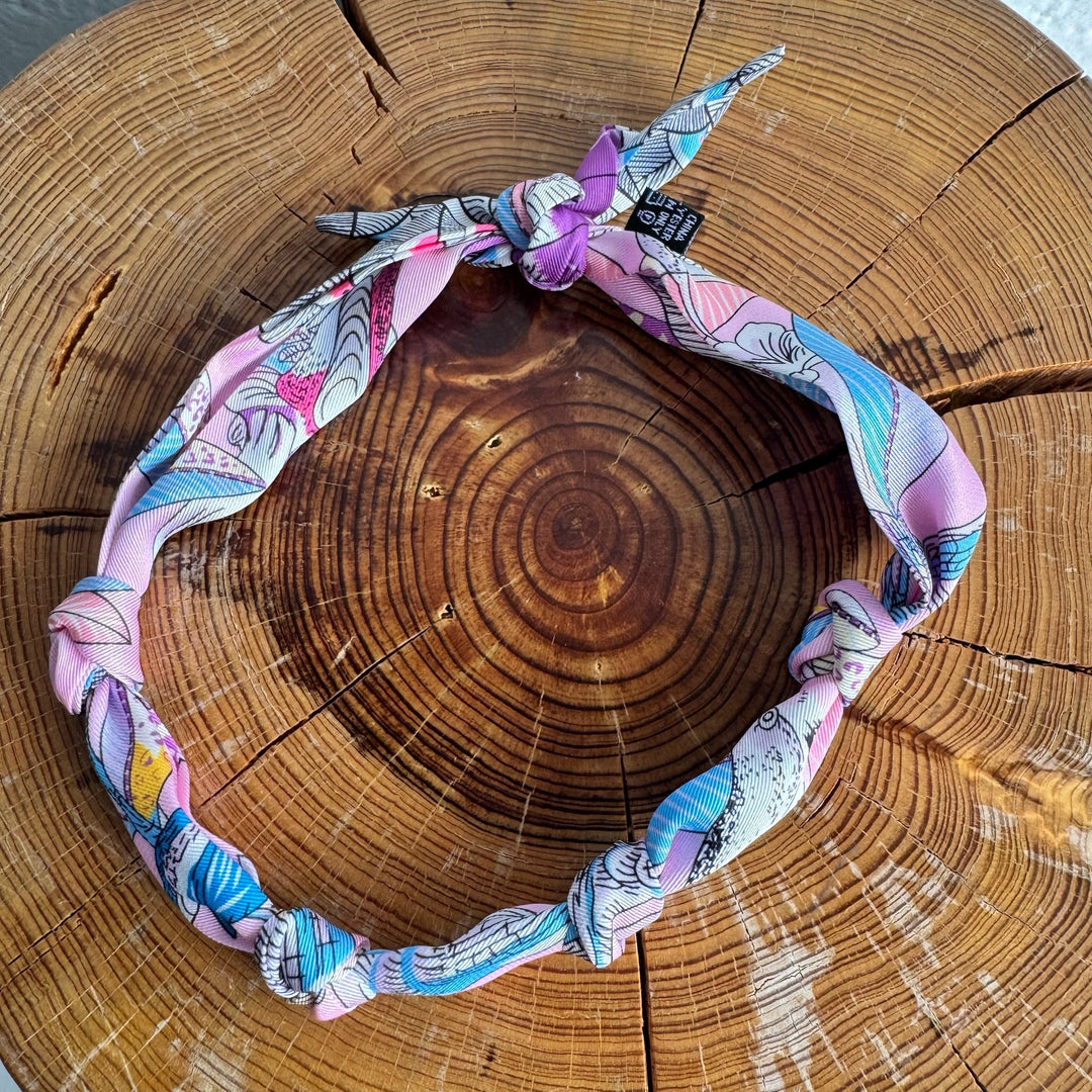 GEMELLI | KNOTTED BANDANA SCARF NECKLACE - SUGAR PINK