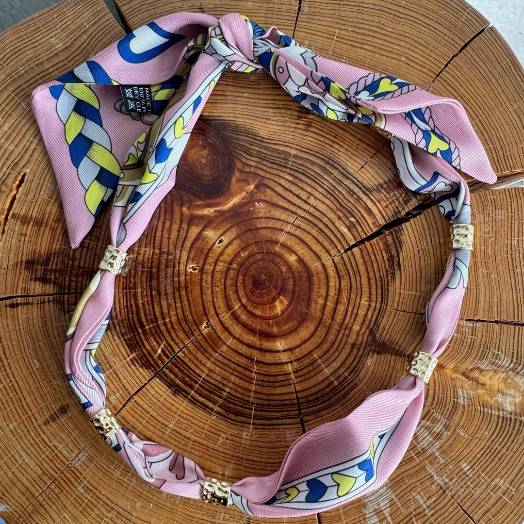 GEMELLI | BANDANA SCARF NECKLACE - BLUSH BELLE