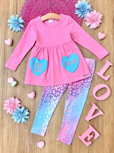 Sweethearts Love Bug Top & Leopard Legging Set