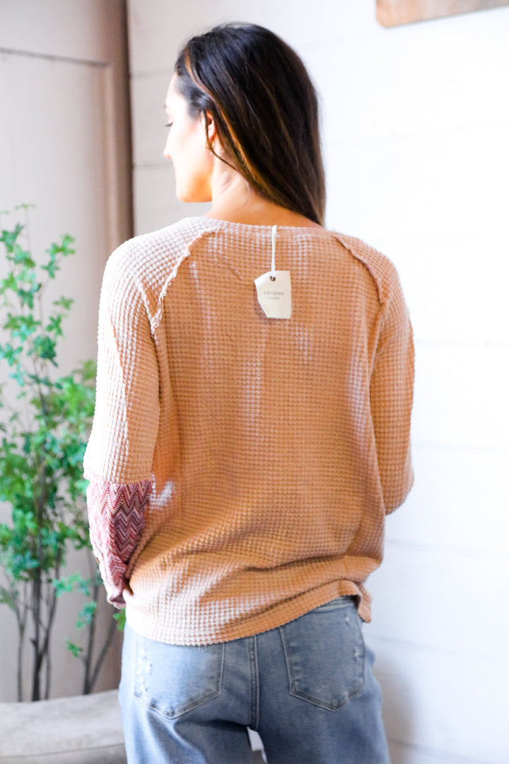 Zigzag Charm Blush Thermal Long Sleeve