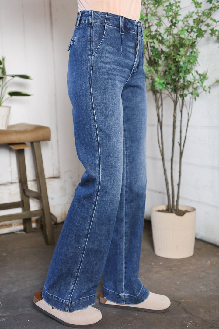 Trouser Bootcut Stretch Denim Jeans