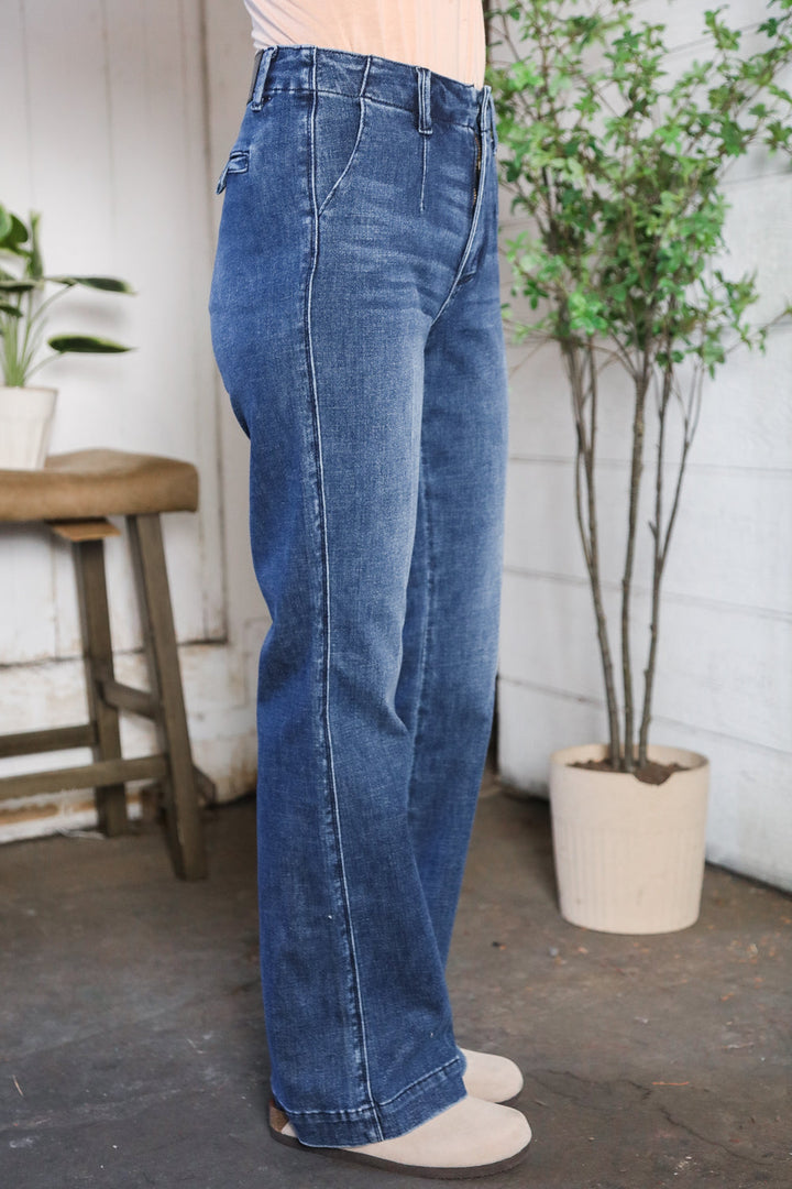 Trouser Bootcut Stretch Denim Jeans