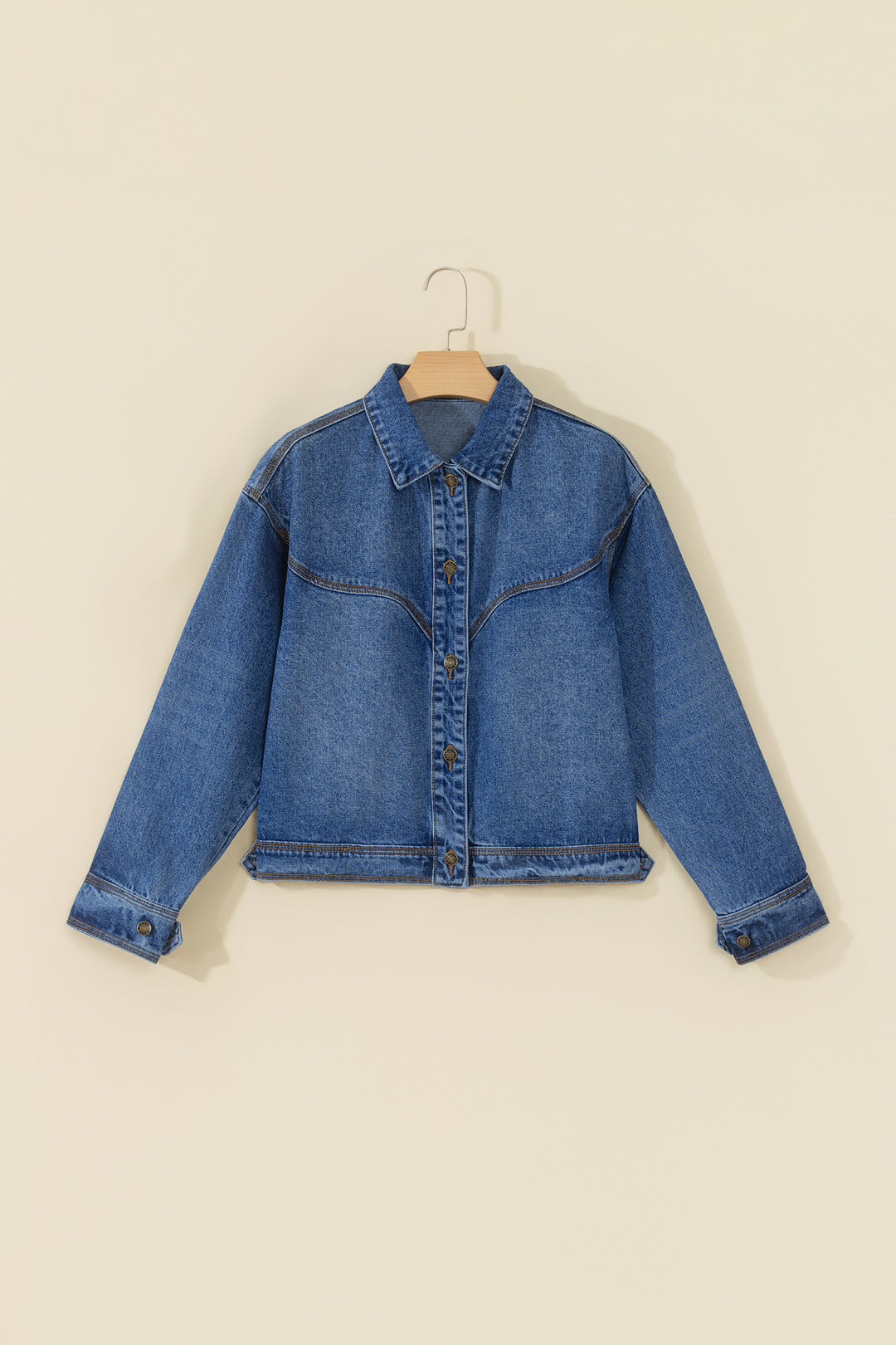 Sail Blue Vintage Wash Western Shift Denim Jacket