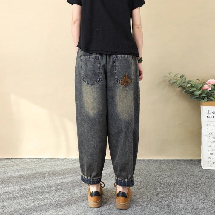 Patchwork Embroidered Cropped Harem Pants – Women&