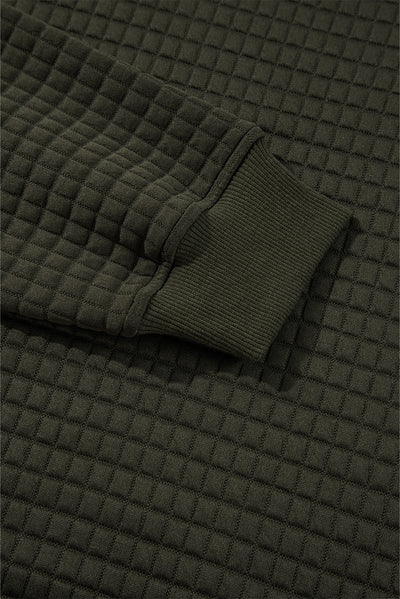 Vineyard Green Solid Color Quilted Textured Pullover and Joggers Set