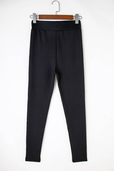 Black Fleece Lining Winter High Waist Leggings