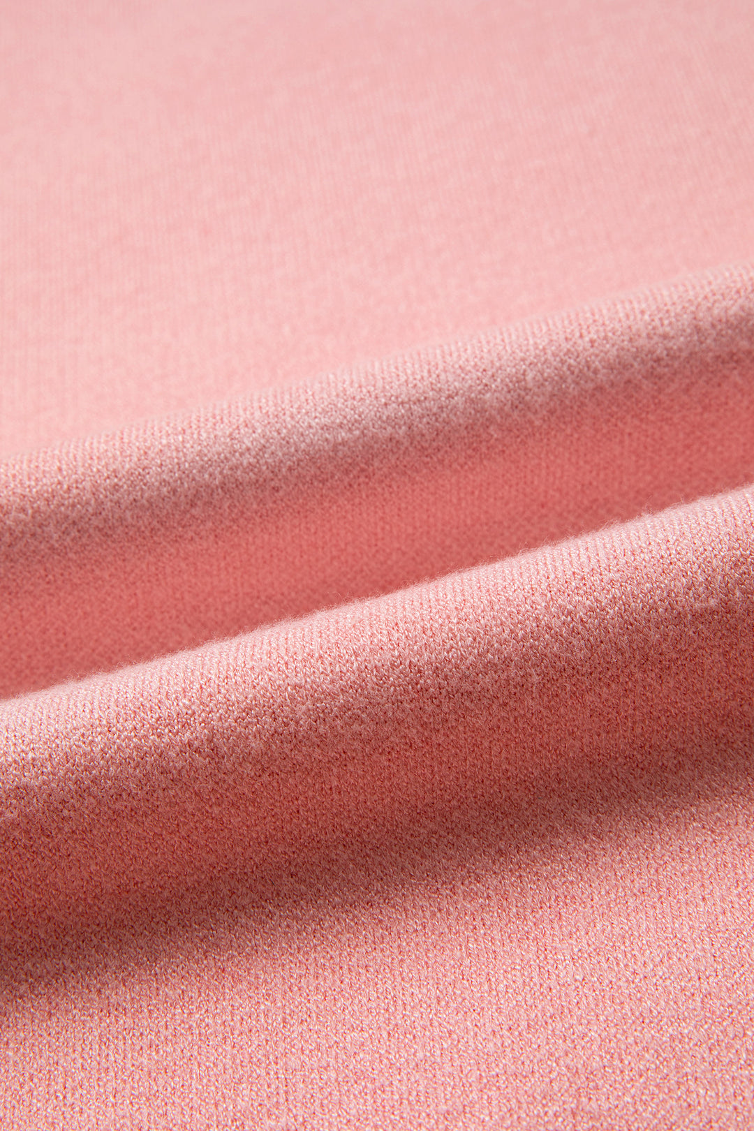 Gossamer Pink Drop Shoulder Round Neck Towel Embroidery Slogan Pullover Sweater
