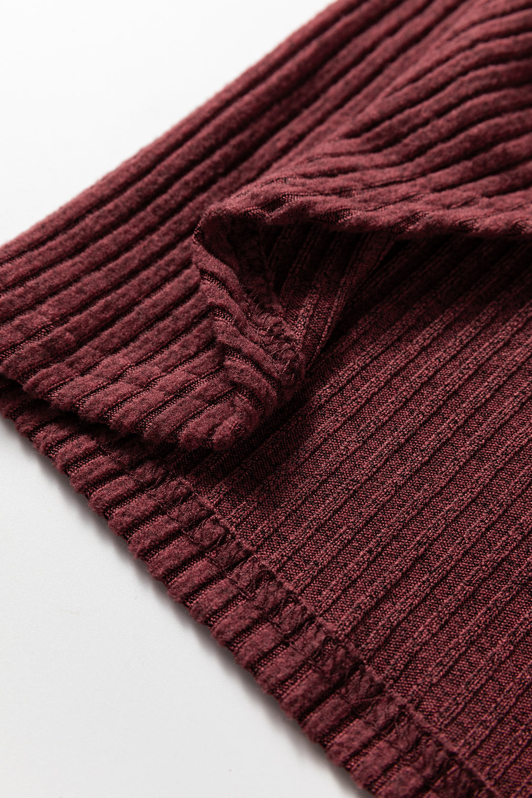 Wild Ginger Plus Size Ribbed Button Decor Long Sleeve Loose Top