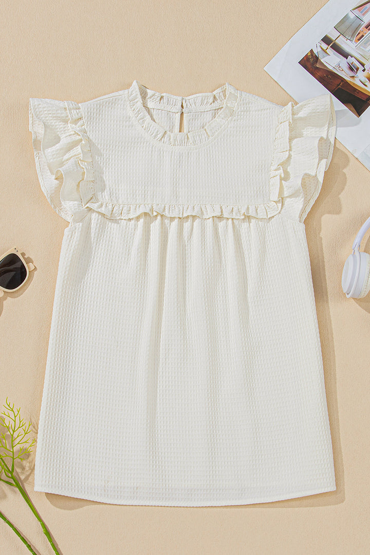 Ava Trim Waffle Knit Blouse