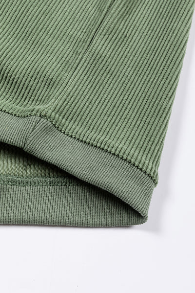 Grass Green Ribbed Corduroy Oversized Sweatshirt