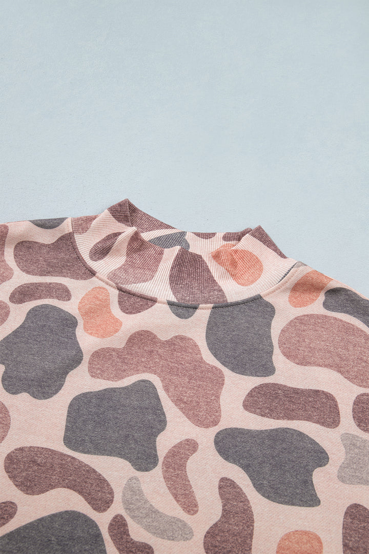 Multicolour Camouflage Western Style Pullover Sweatshirt
