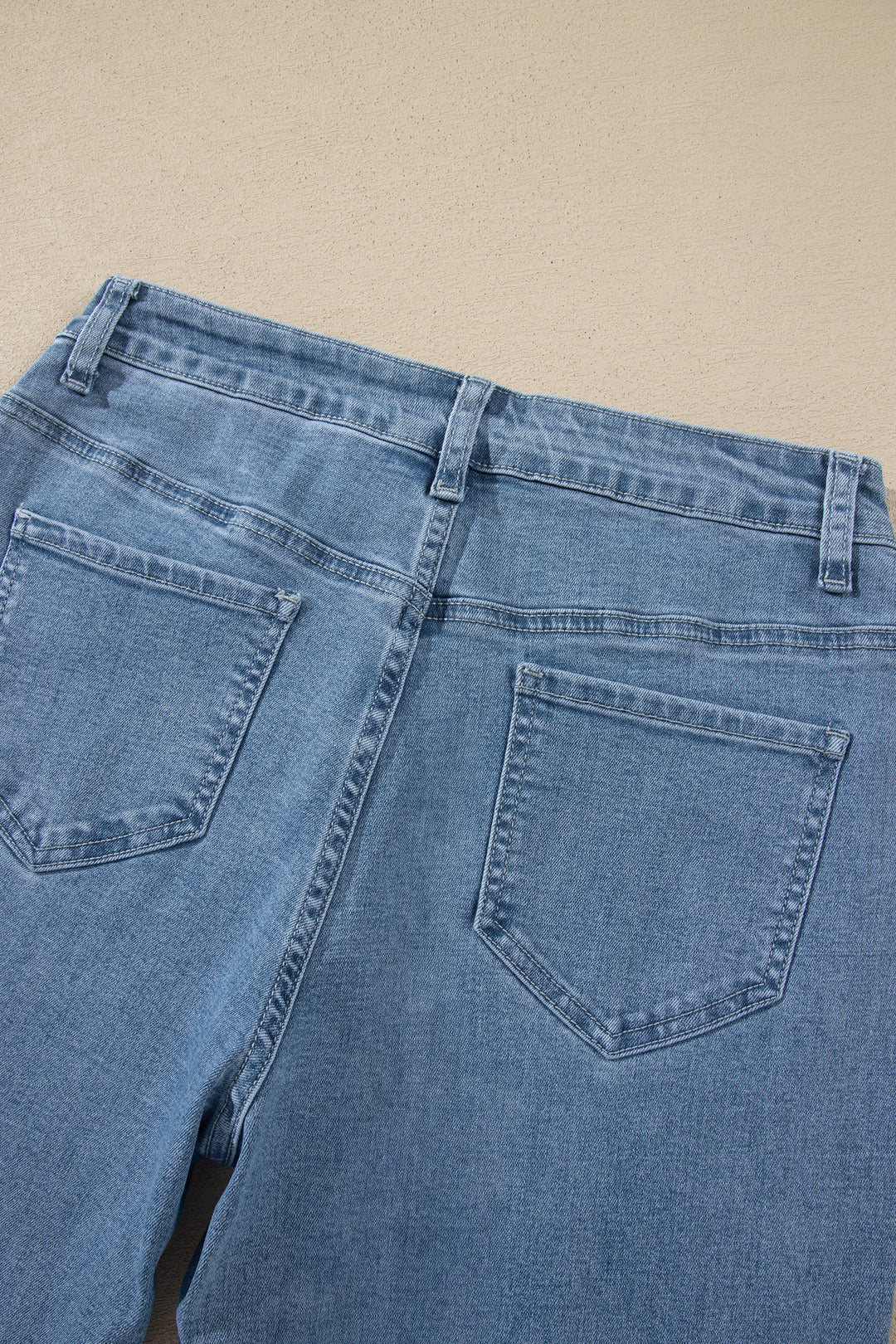 Dusk Blue Side Seam Rivet Detail Ankle Length Casual Jeans