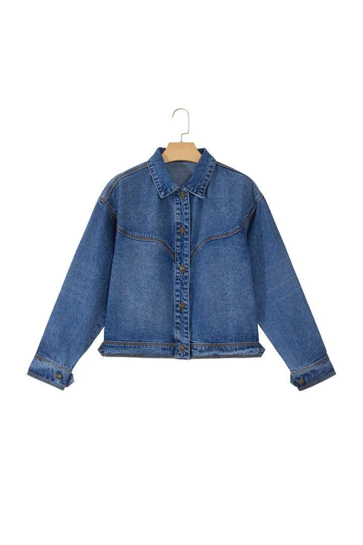 Sail Blue Vintage Wash Western Shift Denim Jacket