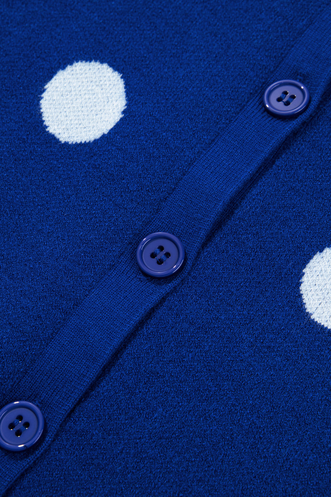 Bluing Casual Polka Dot Button Front Long Sleeve Sweater Cardigan