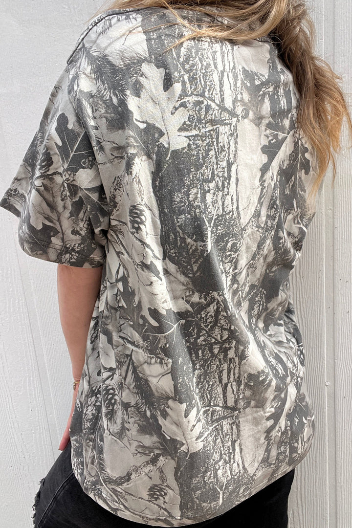 Gray Woodland Camouflage LOVE LIKE JESUS Plus Size T Shirt