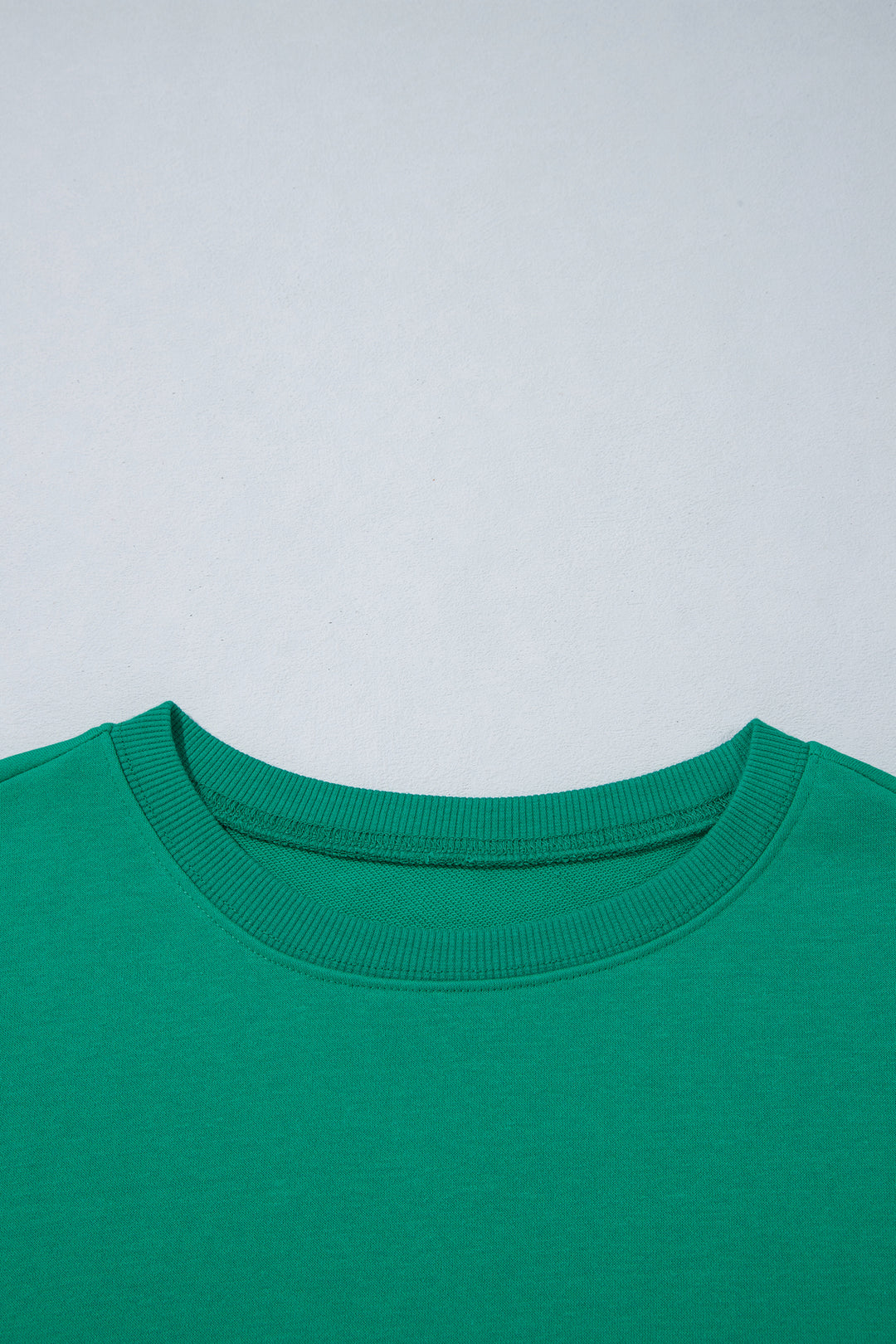 Green Polka Dot Patchwork Sleeve Crew Neck Loose Pullover Sweatshirt